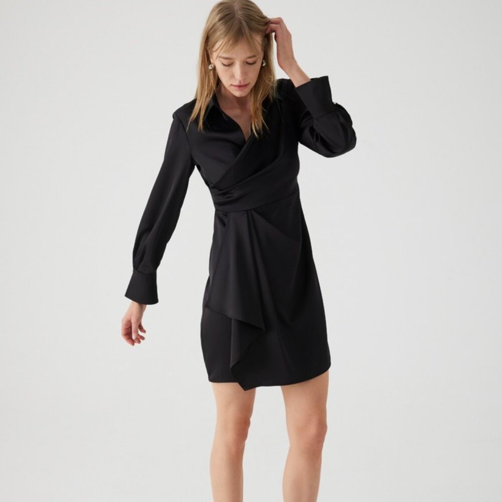 Exquise *NEW* Black Wrap Ariadne Wrap Dress